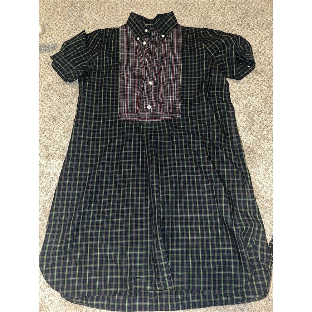 Ralph Lauren Dress Girl’s Tartan Plaid Shirt  Size 6 Puff Sleeve Button Front